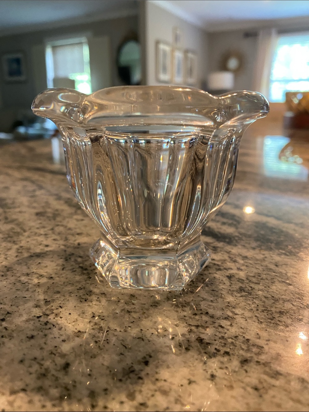 Baccarat Crystal Hex Base Jar Vase
